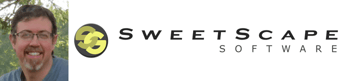 Graeme Sweet's headshot and the SweetScape Software logo