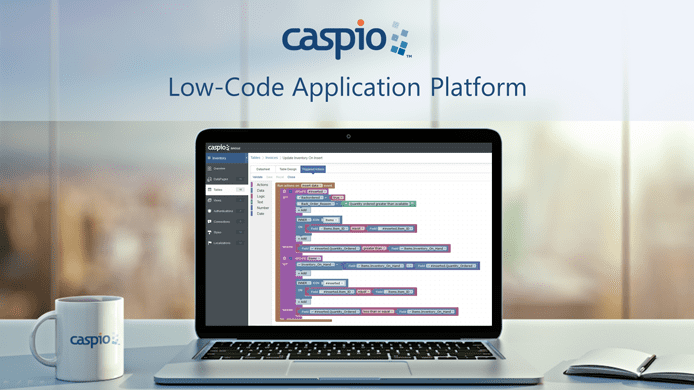 Screenshot of Caspio's platform running on a laptop Screenshot of Caspio's platform running on a laptop