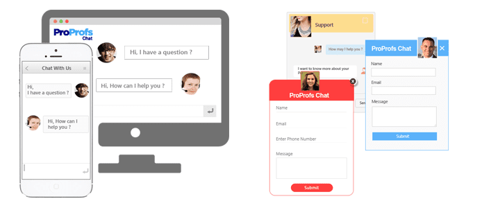 Screenshots of ProProfs's live chat software Screenshots of ProProfs's live chat software