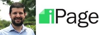 Image of Head of Marketing Zach Kwarta and iPage logo