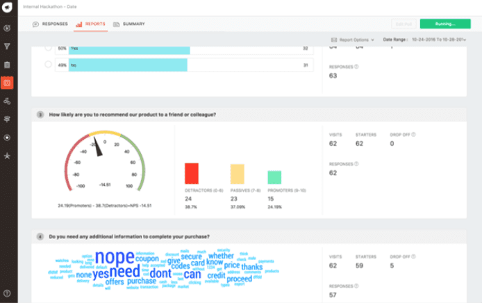 Screenshot of Freshmarketer's Net Promoter Score