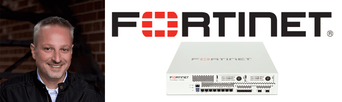 Mark Byers's headshot, the Fortinet logo, and a FortiWeb product shot Mark Byers's headshot, the Fortinet logo, and a FortiWeb product shot