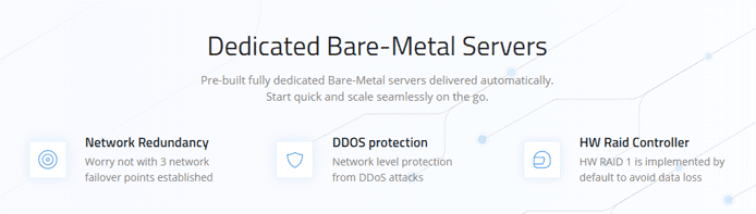 Screenshot depicting benefits of Cherry Servers's dedicated server solutions Screenshot depicting benefits of Cherry Servers's dedicated server solutions