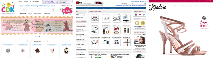 Screenshots of ViART eCommerce pages Screenshots of ViART eCommerce pages