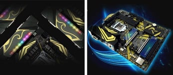 Images of BIOSTAR RACING motherboards with LED lighting