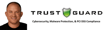 Luke Brandley's headshot and the Trust Guard logo