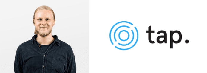 Matt Luke's headshot and the Tap logo Matt Luke's headshot and the Tap logo
