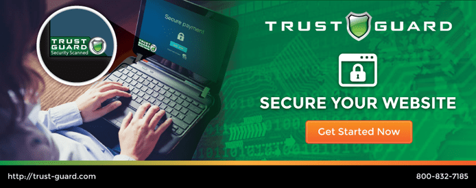 Graphic showing a user accessing a Trust Guard protected site