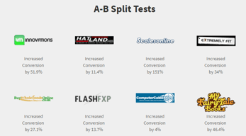 Screenshot of stats depicting Trust Guard customer success with A/B testing