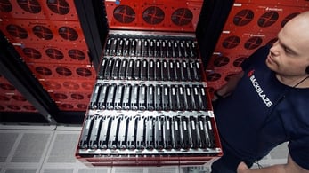 Image of Backblaze Storage Pod in a datacenter