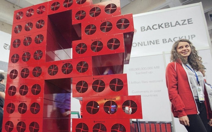 Image of Backblaze conference display Image of Backblaze conference display