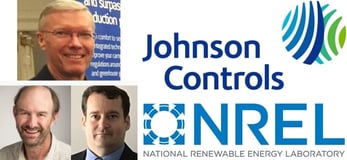 Images of Tom Carter, Otto Van Geet, and David Sickinger with Johnson Controls and NREL logos