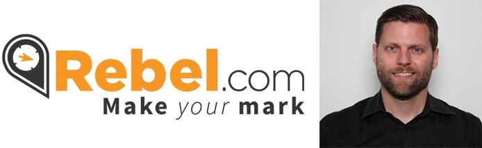 Image of Brett Tackaberry and Rebel logo