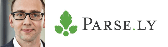 Daniel Banta's headshot and the Parse.ly logo