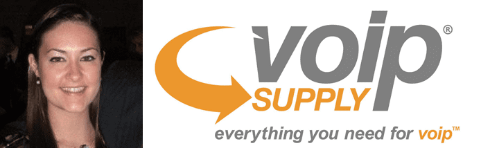Mary Cheney's headshot and the VoIP Supply logo Mary Cheney's headshot and the VoIP Supply logo