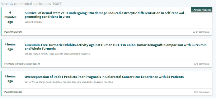 Screenshot of articles listed on PubPeer Screenshot of articles listed on PubPeer