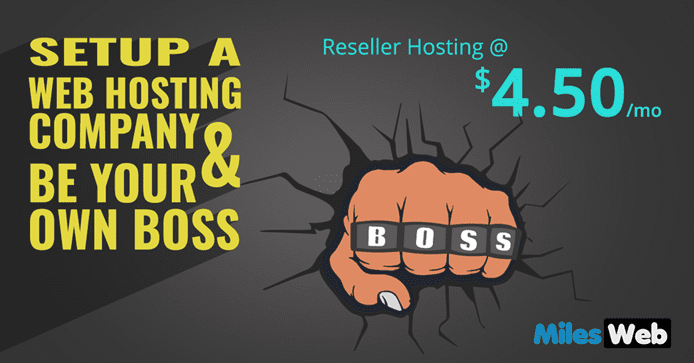 Promotional graphic listing MilesWeb's different hosting services