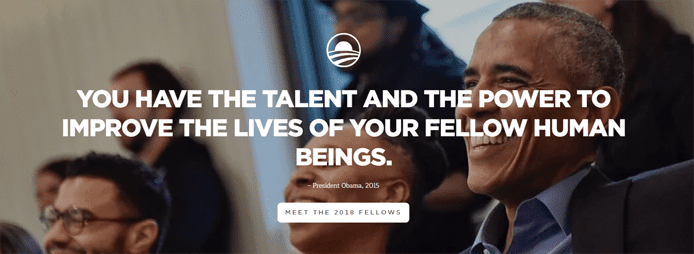 Screenshot of The Obama Foundation homepage Screenshot of The Obama Foundation homepage