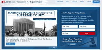 Screenshot of AFER's homepage