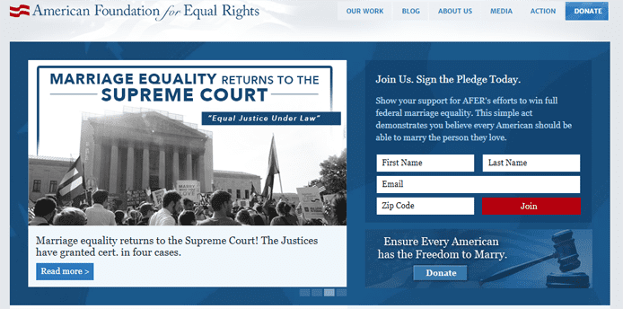 Screenshot of AFER's homepage Screenshot of AFER's homepage