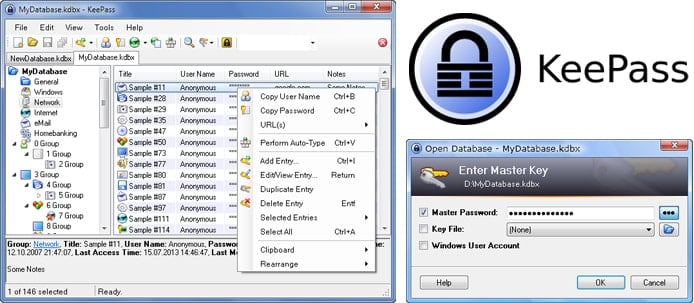 KeePass screenshots and logo
