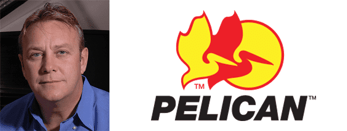 Lyndon Faulkner's headshot and the Pelican logo