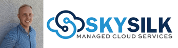 Steve Burke's headshot and the SkySilk logo