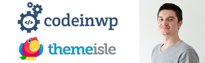 Image of Claudiu DÄscÄlescu with CodeinWP and ThemeIsle logos Image of Claudiu DÄscÄlescu with CodeinWP and ThemeIsle logos