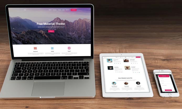 Device mockups of the Hestia WordPress theme Device mockups of the Hestia WordPress theme