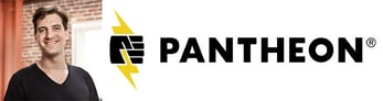 Josh Koenig's headshot and the Pantheon logo