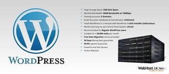 List of features that come with WebHost.UK.Net's WordPress packages