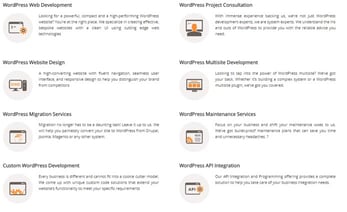 Screenshot of WisdmLabs' WordPress solutions