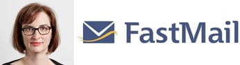 Image of Helen Hosrtmann-Allen and the FastMail logo