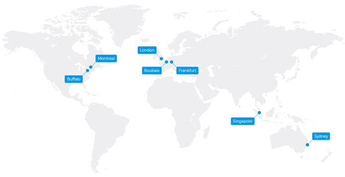 Graphic of Hostiso's network Graphic of Hostiso's network