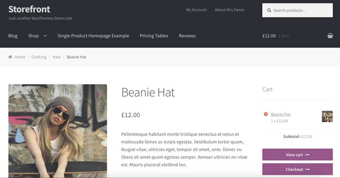 Screenshot of WooCommerce storefront theme