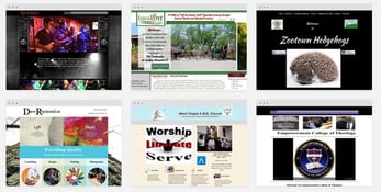 Collage of WebStarts-built websites