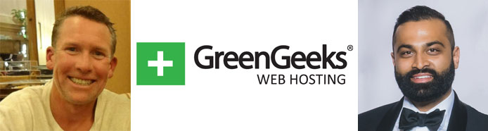 Images of Trey Gardner and Kaumil Patel with the GreenGeeks logo Images of Trey Gardner and Kaumil Patel with the GreenGeeks logo