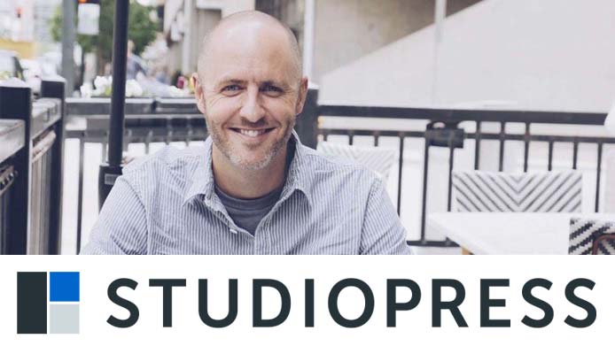 Image of StudioPress Founder Brian Gardner with the StudioPress logo