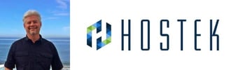 Headshot of Hostek CEO Brian Anderson and company logo