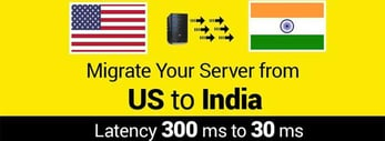 Graphic depicting benefits of migrating server to India