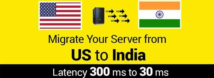 Graphic depicting benefits of migrating server to India Graphic depicting benefits of migrating server to India