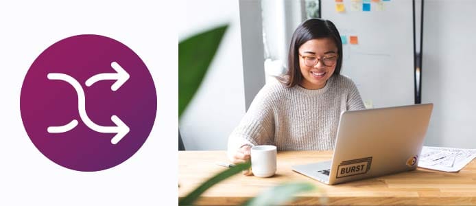 Exchange by Shopify logo and photo of a customer using the service Exchange by Shopify logo and photo of a customer using the service