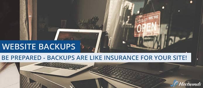 Graphic depicting importance of website backups