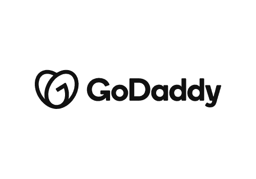 GoDaddy logo on white background GoDaddy logo on white background