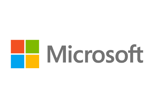 Microsoft logo on white background Microsoft logo on white background