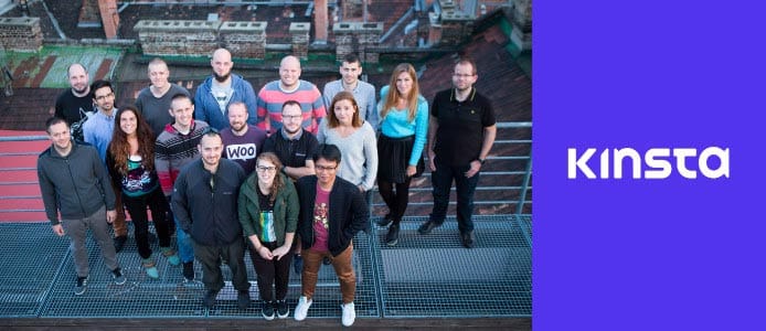 Graphic showing Kinsta staff and Kinsta logo Graphic showing Kinsta staff and Kinsta logo