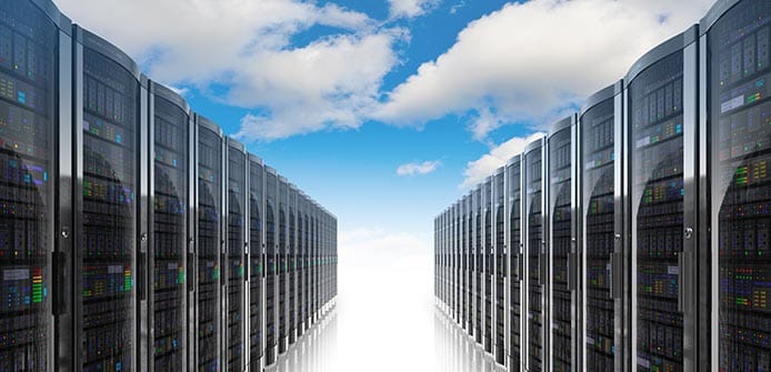 Illustration of servers and sky Illustration of servers and sky