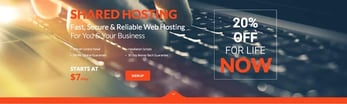 Banner showing shared hosting options