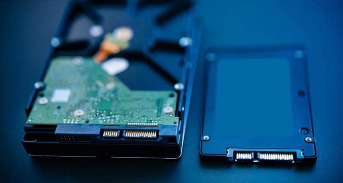 Image of a hard disk drive and solid-state drive Image of a hard disk drive and solid-state drive