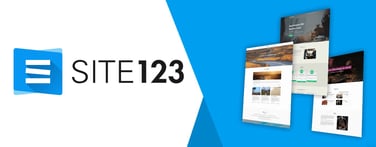 Site123 logo and layout templates